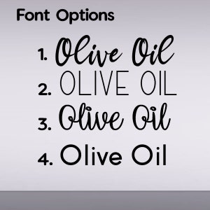 Oil and Vinegar Bottle Labels Olive Oil Bottle Decal, Kitchen Decal DIY image 2