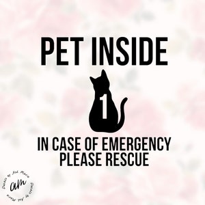 Emergency Pet Rescue Window Sticker | Pets Inside Rescue Decal for Dog ...