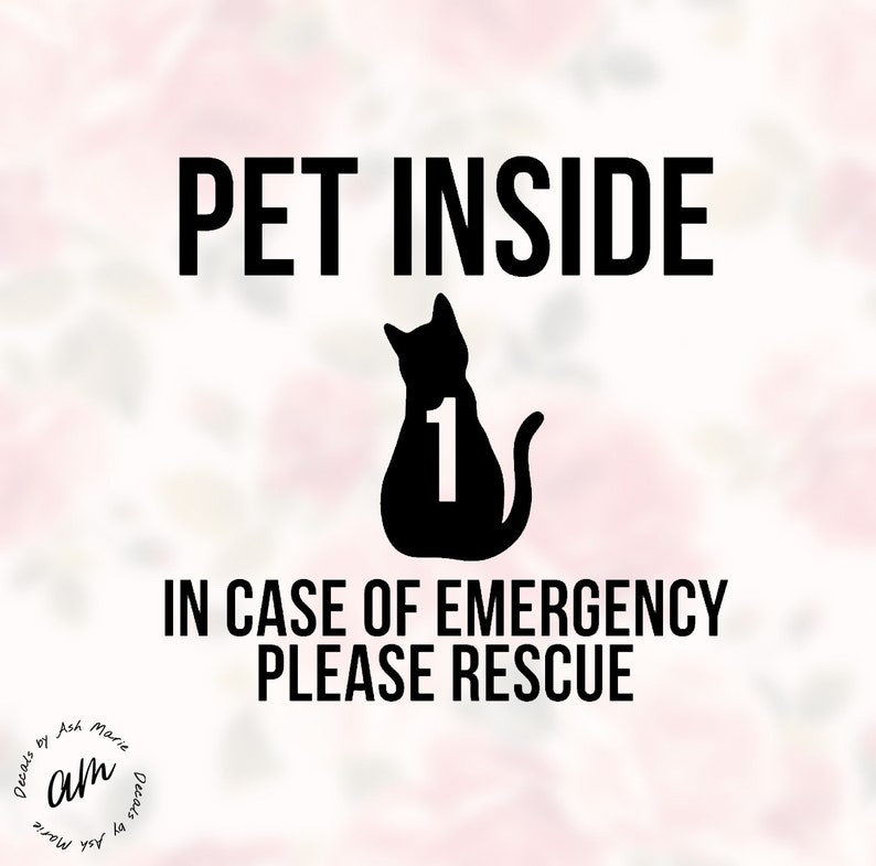 Emergency Pet Rescue Window Sticker Pets Inside Rescue Decal | Etsy
