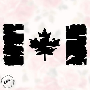 Distressed Canada Flag Decal | Eroded Car Window Door Bumper Vinyl Sticker