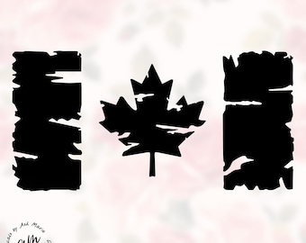 Distressed Canada Flag Decal | Eroded Car Window Door Bumper Vinyl Sticker