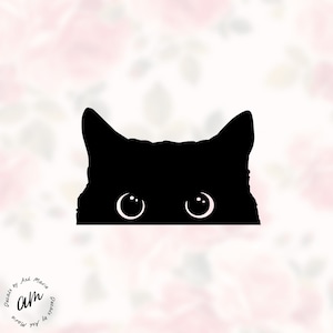 Peeking Cat Sticker | Vinyl Niedlicher Kätzchen Aufkleber Peeking Kätzchen Laptop Fensteraufkleber