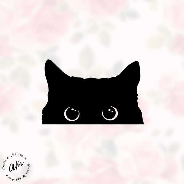 Peeking Cat Sticker | Vinyl Cute Kitten Decal Peeking Kitten Laptop  Window Decal