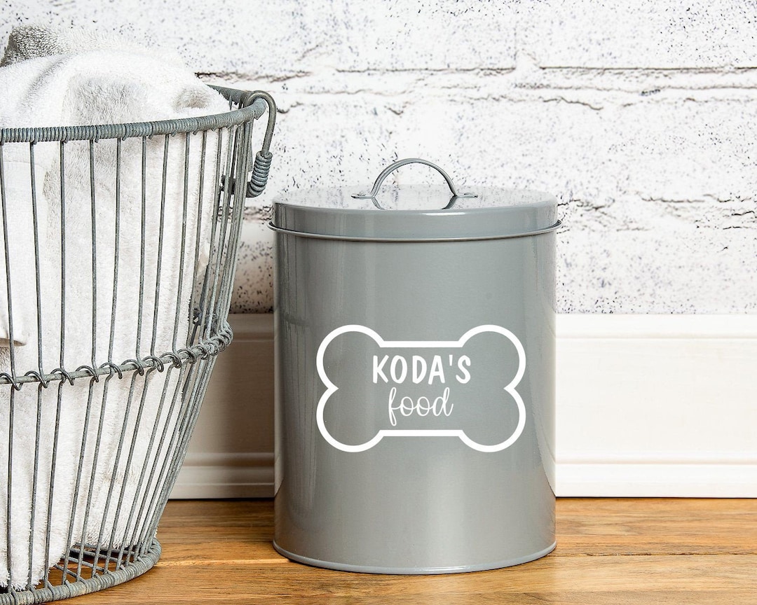 Personalized Pet Food Container Name Decal Label Dog Food Sticker Cat