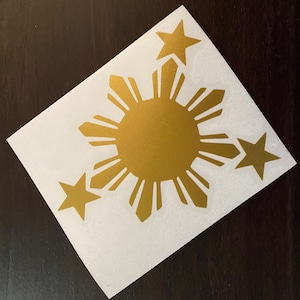 Philippinen Flagge Aufkleber, Sonnenaufkleber, Pinoy Pride, Autoaufkleber, Sonne, Stern Aufkleber