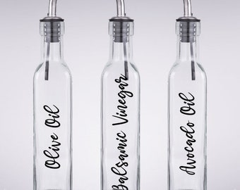 Etiketten voor flessen olie en azijn | Sticker olijfoliefles, keukensticker DIY