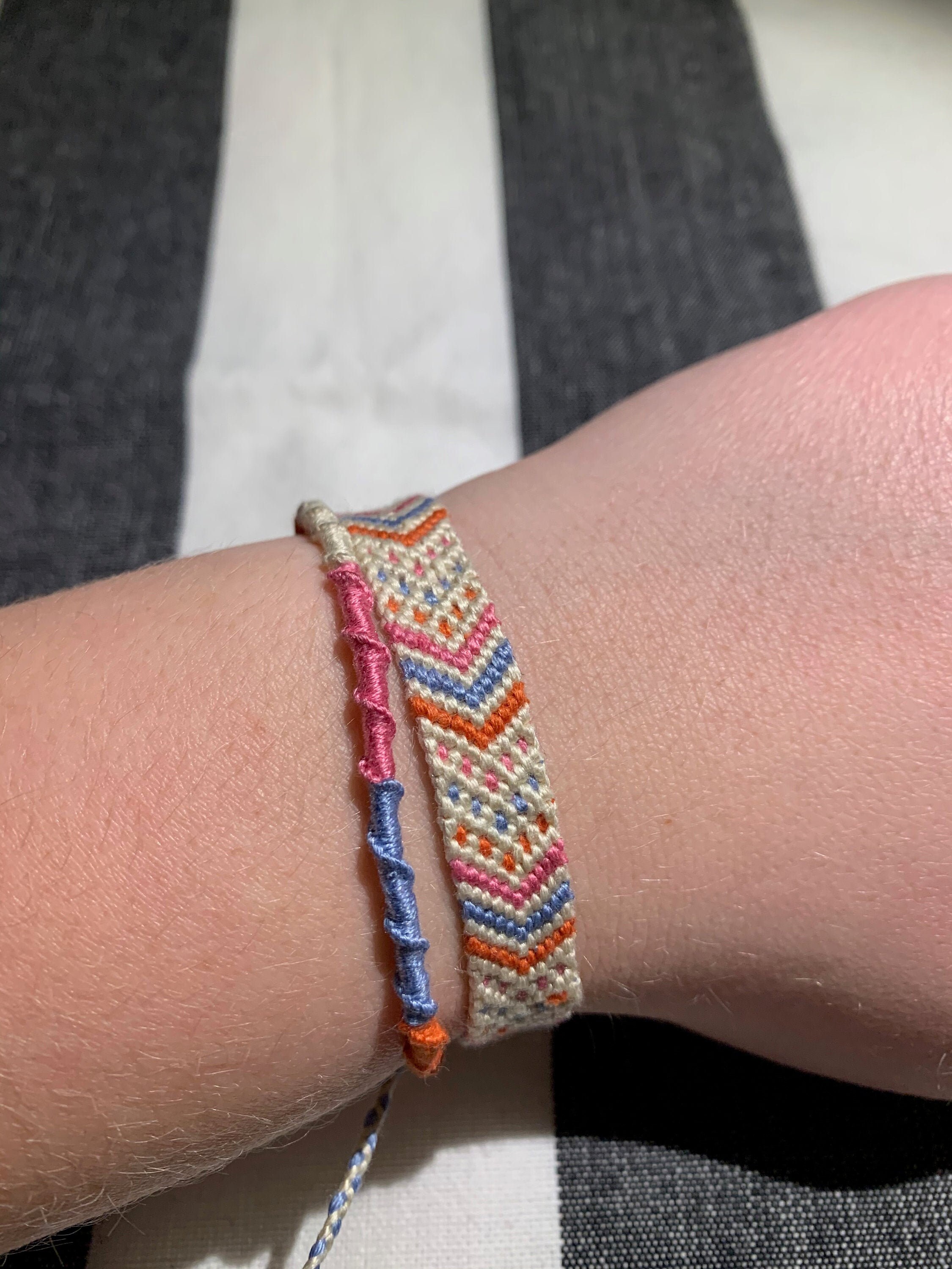 Friendship Bracelet SET of 2 Bracelets Polka Dot Chevron Etsy