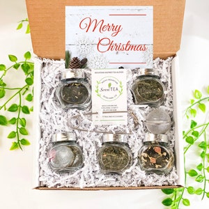 Holiday tea gift box | Tea gift set | Tea sampler | Gift set idea | Gift for mom | Tea starter kit | Tea time | Custom gift box | Herbal