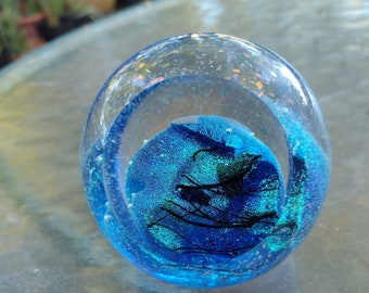 Glass Eye Studio BLUE PLANETガラス ペーパーウェイト Glass Eye Studio Blue Planet Paperweight From Celestial Series