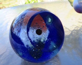 Glass Eye Studio Blue Planet Paperweight From Celestial Series