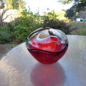 Tiffin Empress Ruby & Crystal Rose Bowl #6606 - Mid Century Art Glass