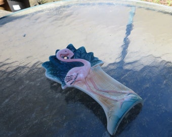 Super Cute 7&quot; Pink Flamingo Spoon rest  &quot;&quot; Five & Dime&quot; 1996 made in Japan (free shipping)