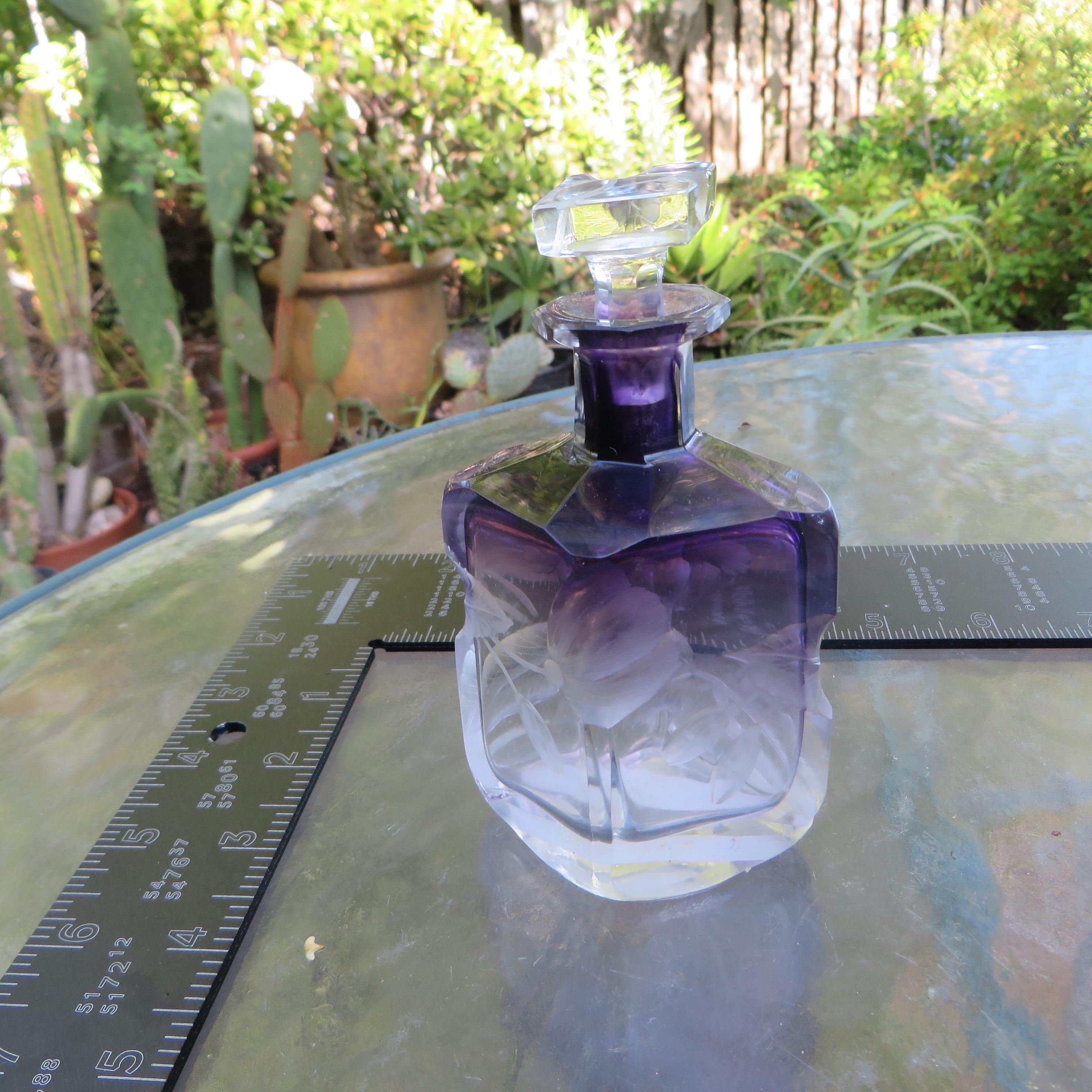 Vintage Czech Purple Perfume Bottle - Etsy