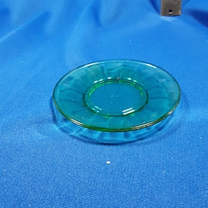 Interior Panel (Large) Transparent Green 4.25&quot; Children&#39;s Toy dinner plate, Produced by Akro Agate Marble Company (sold individually)