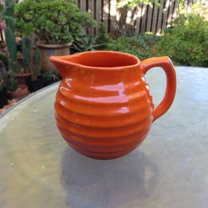 Absolutely Beautiful Bauer Pottery &quot;Ringware&quot; #59 line Orange 1 Pint Pitcher (smallest) *Sold separately (free shipping)