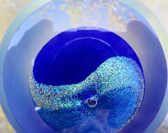 Glass Eye Studio Blue Planet Paperweight From Celestial Series