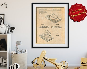 1994 Game Machine Patent Digital Download, Game Room Decor