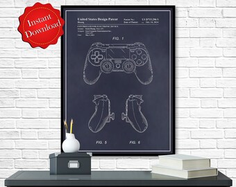 2013 Controller Electronic Device Patent Digital Download, Video Game Art