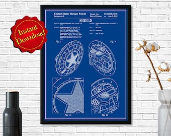 2016 Shield Patent Digital Download, Super Hero Movie Poster