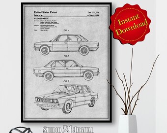 1984 Automobile Patent Digital Download, Garage Art