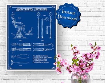 Dentistry Patents Digital Download, Doctor Gift Dentist Gift
