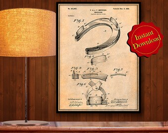 Horseshoe Patent Print: 1898 Equestrian Art (Digital Download)