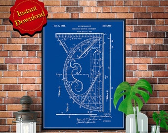 Kombination Drafting Instrument Patent digitaler Download, Blueprint Architekt Geschenk Ingenieur Geschenk