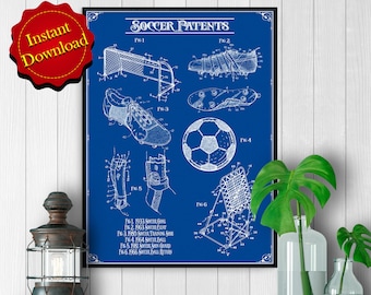 Soccer Patents Digital Download, Soccer Mom Printable Wall Art