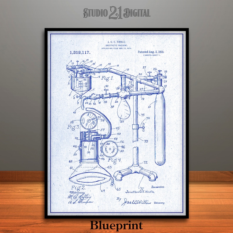 Anesthetic Machine Patent Digital Download, Anesthesiologist Hospital ...