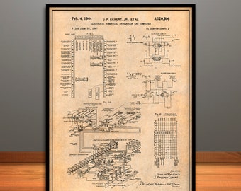 ENIAC Computer Patent Print: Custom 36 x 48 (Digital Download)