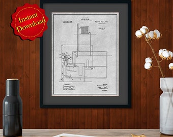 1916 Trane Heating System Patent Print: Industrial Decor (Digital Download)