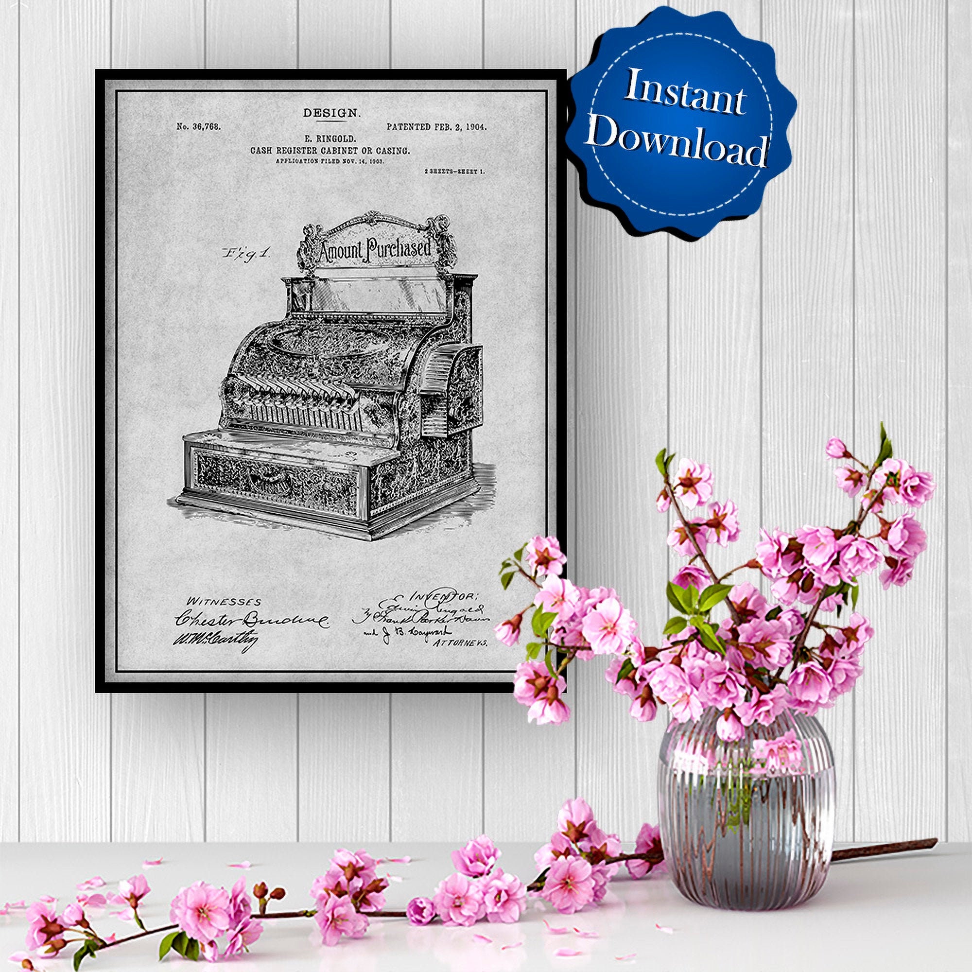 National Antique Brass Cash Register Patents Digital Download | Etsy