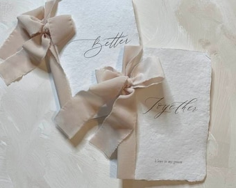 BETTER TOGETHER Vow Books with tied Ribbon l Vows To My Wife Husband l Vow Book l Marriage Vow Books