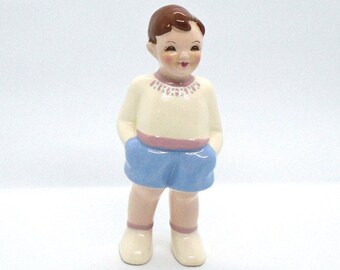 Vintage 1950's "Butch" in Blue Shorts Figurine, Florence Ceramics, Pasadena, CA