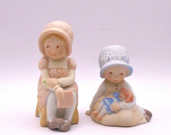 Vintage Holly Hobbie Girl Figurines #119 and #120, Circa 1970's