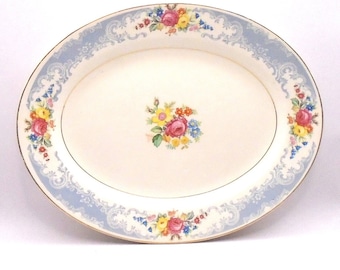 Vintage Homer Laughlin  "Royal Splendor Pattern"  11-3/4" Oval Serving Platter