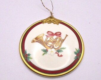 Vintage 1990's American Bone China Pfaltzgraff Yuletide Christmas Ornament, Made in USA