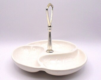 Vintage Royal Haeger Pottery Mid-Century Modern Center Handle Serving Dish/ Nut / Candy Tray