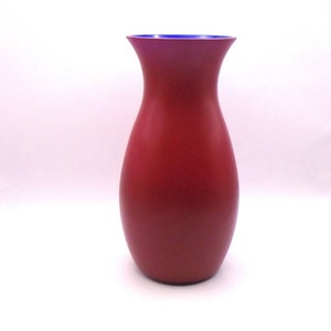 Vintage Bleikristall 24% Lead Crystal Red Vase with Blue Inside, Made in Germany