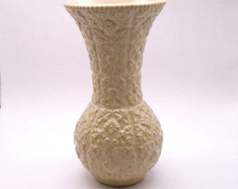 Mastercraft Int'l Embossed 8-1/2" Tall Vase Cream / Light Beige Color
