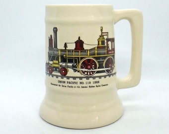 Vintage Train Bundle: Union Pacific No.119 1868 Mug, The Lore of the Train, C. Hamilton Ellis and Highball A Pageant of Trains, Lucius Beebe