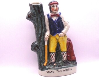 Vintage Staffordshire-style Young "Tom Morris" Golfer Figurine Spill Vase