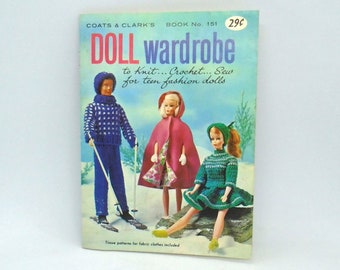 Vintage 1960's Selection of "Coats & Clarks" Doilies, Elegant Edgings and Doll Wardrobe Instruction Booklets