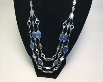 Vintage Multi-Strand Necklace with faux precious stones