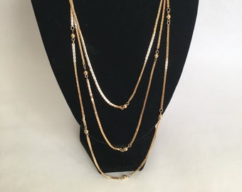 Vintage Vendome Multi-Strand Interlocking Chain Necklace