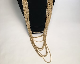 Vintage Multi-Strand Chain Necklace