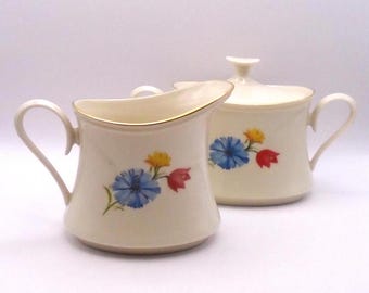 Vintage Lenox Special Floral Wildflower Collection Lidded Sugar Bowl and Creamer, Made in USA, Rare Find, Retro Kitchen