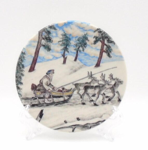 Arabia Finland Reindeer Plate: Andreas Alariesto #26 Mini-Plate