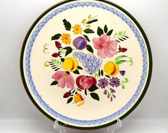 Vintage Stangl Pottery Serving Platter: Mid-Century Modern Fruit and Flowers, Made in USA