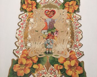 Vintage 1920's Whitney Made, Worcester, MA Valentines Card - "I think that I will try a line, I hope I catch a Valentine..."